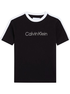 Calvin Klein Siyah Erkek Çocuk Baskılı T-Shirt LVCKSJA01BBEH