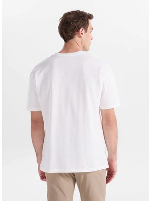 Lee Cooper Ekru Erkek Loose Fit Logo Baskılı T-Shirt 262 Lcm 242015 Aylos Ekru