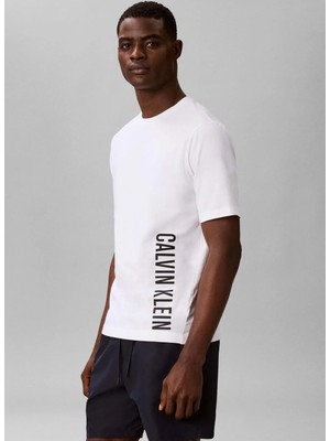 Calvin Klein Beyaz Erkek Normal Logo Baskılı T-Shirt LV00NM3019100