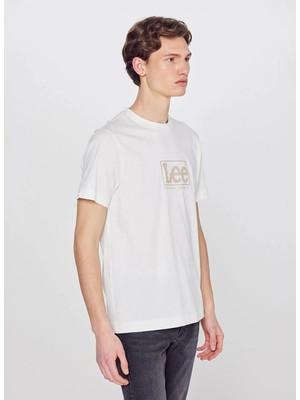 Lee Beyaz Erkek Regular Fit Logo Baskılı T-Shirt L2610101102 Kırık Beyaz T-Shirt