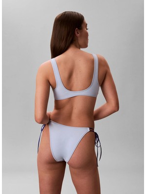 Calvin Klein Mavi Kadın Standart Fit Desenli Bikini Üst Trıangle