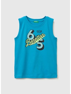 United Colors Of Benetton Mavi Erkek Çocuk Baskılı T-Shirt 3I1XCH023
