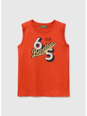United Colors Of Benetton Kırmızı Erkek Çocuk Baskılı T-Shirt 3I1XCH023