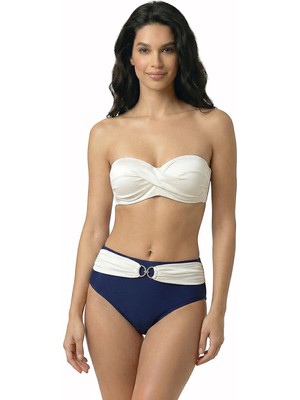Bellisa Ekru-Lacivert Kadın Bikini Takım 261049