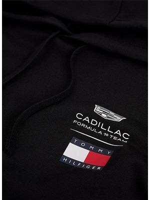 Tommy Hilfiger Siyah Erkek Kapüşon Regular Fit Logo Baskılı Sweatshirt MN0MN00079BDS