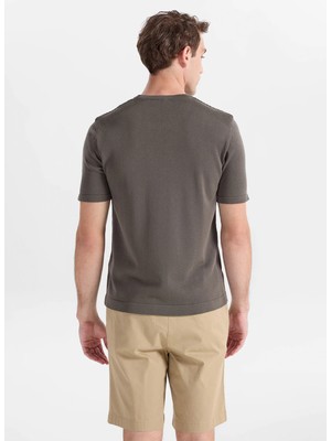 gmg firenze Gmg Fırenze Haki Erkek Bisiklet Yaka Slim Fit Kazak GU26MSS04023