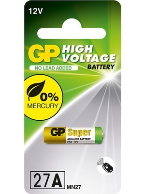 GP 27A 12V Yüksek Voltaj Tek Kullanımlık Pil 1 Adet Şarj Edilemez Özellik