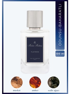 Brooks Brothers Flatiron EDP Erkek Parfüm 100 ML | Odunsu - Baharatlı | Limon, Muskat, Yasemin, Amber, Sedir Ağacı, Meşe Yosunu