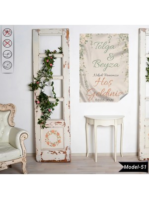 Akıllı Kağıt Statik Tutunma Özellikli Nikah Tablo - Poster Özel Gün ( Model - 51)