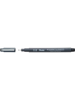 Pentel Pointliner Fiber Uçlu Teknik Çizim Kalemi 0.8mm