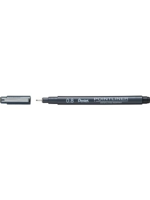 Pentel Pointliner Fiber Uçlu Teknik Çizim Kalemi 0.8mm