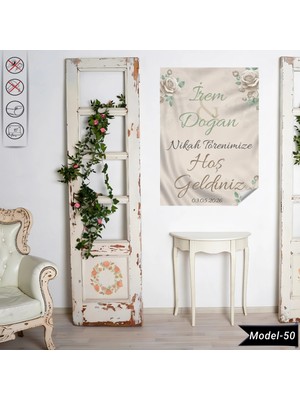 Akıllı Kağıt Statik Tutunma Özellikli Nikah Tablo - Poster Özel Gün ( Model - 50)