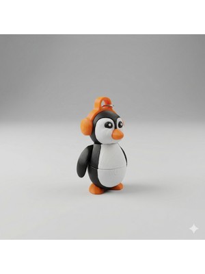 Hibra Print Penguen Anahtarlık