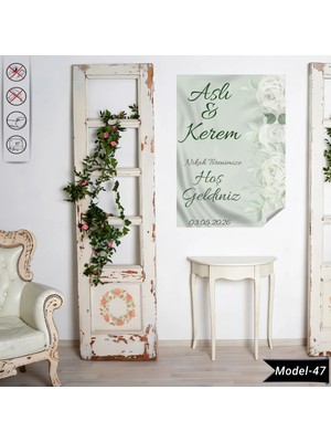 Akıllı Kağıt Statik Tutunma Özellikli Nikah Tablo - Poster Özel Gün ( Model - 47)