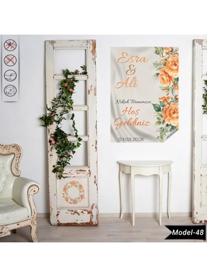 Akıllı Kağıt Statik Tutunma Özellikli Nikah Tablo - Poster Özel Gün ( Model - 48)