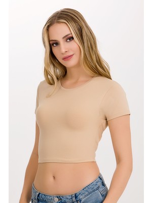İlke Elastan Yarım Kol Crop 2318