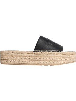 Calvin Klein Siyah Kadın Deri Terlik Flatf Espa Mule Lth Mg