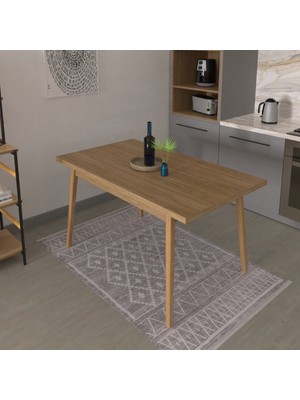 Vilinze Avanos Ahşap Ayak Sabit Mdf Mutfak Masası - 80X140 cm