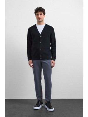 Siyah Regular Fit Hırka