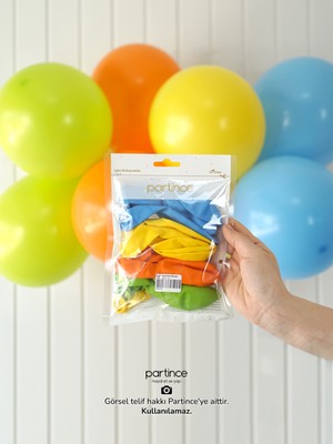 Partince 12 Adet Standart Boy 12'' Summer Karışım Renk Balonlar
