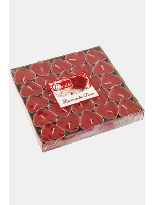 Zero Land Depomix 50 Adet Kalp Tealight Mum-Kırmızı