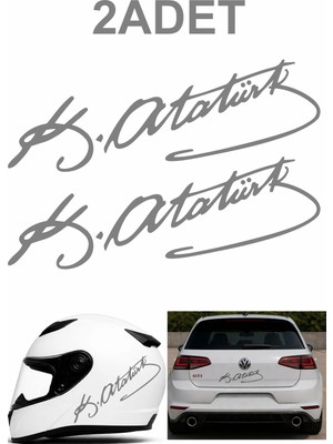 Sticker Usta 2 Adet Atatürk Mustafa Kemal Atatürk Imza Araba Motosiklet Oto Karavan Sticker 00016