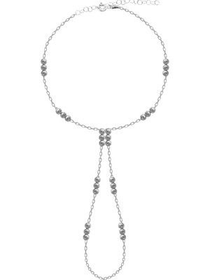 Emiliano Jewellery Gümüş Rengi Kaplama Toplu Zincirli Gümüş Şahmeran