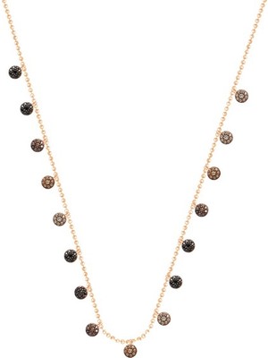 Emiliano Jewellery Kahverengi Taşlı Rose Altın Kaplamalı Yuvarlak Desenli Gümüş Kolye