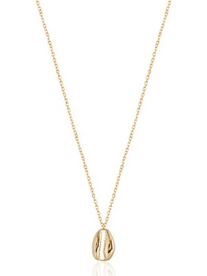 Emiliano Jewellery Taşsız Altın Kaplama Deniz Kabuğu Gümüş Kolye