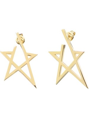 Emiliano Jewellery Altın Kaplamalı Yıldız Gümüş Küpe
