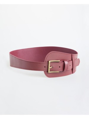Jimmy Key Bordo Asimetrik Tokalı Kemer