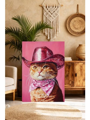 Mgi Design Lüks Pembe Modern Sanat Boho Stilinde Kanvas Tablo Salon Dekoru