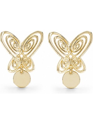 Serelya Füsun Küpesi Model Gold Renk Kelebek Model Pirinç Kadın Küpe