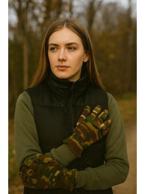 Single Sword Kadın & Erkek Polar Eldiven – Isı Yalıtımlı Kış Eldiveni Rüzgar Geçirmez Multicam Tam Parmak