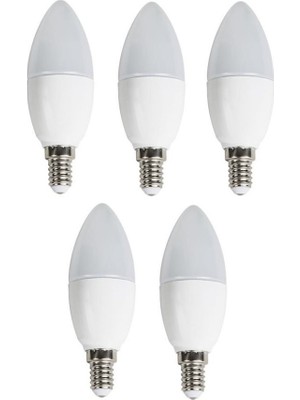Cata 5'li 7 W LED Ampul Gün Işığı 3200K E14 Duy Tipi Buji Ampul İle Enerji Tasarrufu