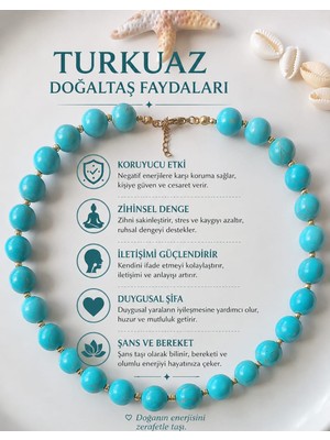 Bng Aksesuar Gerçek Turkuaz Taş Kolye
