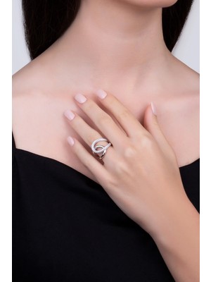 So CHIC Işıltı Masalı 18 Ayar Beyaz Altın Kaplama Gümüş Tasarım Yüzük