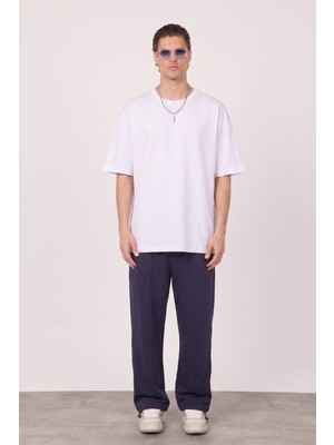 Gothamvibes Erkek Blank Oversize Beyaz T-Shirt