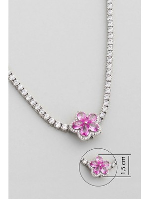 So CHIC Pembe Rüzgar Çiçeği 18 Ayar Beyaz Altın Kaplama Gümüş Charm