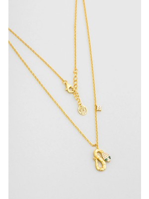 So CHIC Medusa Efsanesi 18 Ayar Sarı Altın Kaplama 44 Cm Gümüş Minimal Kolye