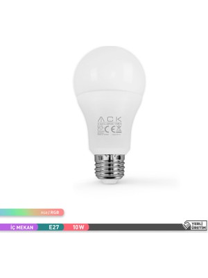 Ack 10W E27 LED Ampul 6500K Renk Sıcaklığıyla Enerji Tasarruflu İç Mekan Aydınlatması