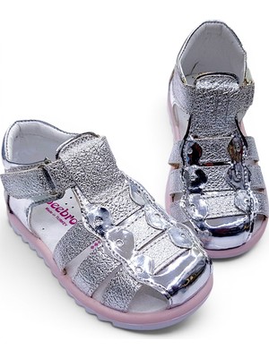 Beebron Ortopedik Kız Bebek ve Çocuk Sandaleti KBGCM2406 Silver 25