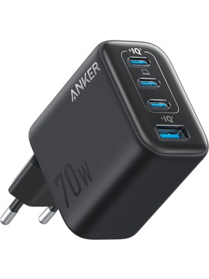Anker Zolo Usb-C Şarj Cihazı, 70W, 4 Bağlantı Noktalı, Siyah - A121C