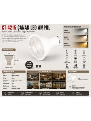 Cata Çanak LED Ampul Günışığı - ( CT-4215 )