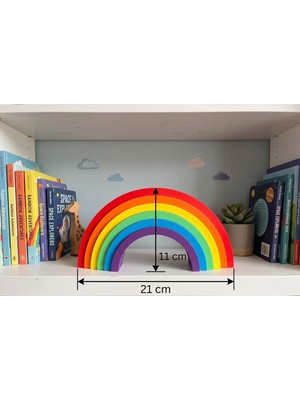 Zaya Design Lab Montessori Eğitici Oyuncak Gökkuşağı Puzzle - Iç Içe Geçen Çocuk Oyuncağı ve Çocuk Odası Dekor 21X11 cm