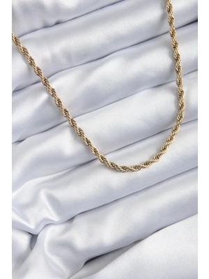 Inure Jewelry 316L Çelik Gold Renk 60 cm Burgu Model Kadın Kolye