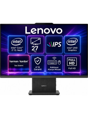 Lenovo Ideacentre 27IRH9 Intel Core I7-13620H 24GB 1tb SSD 27" Fhd - IPS Windows 11 Siyah All In One Bilgisayar Sm