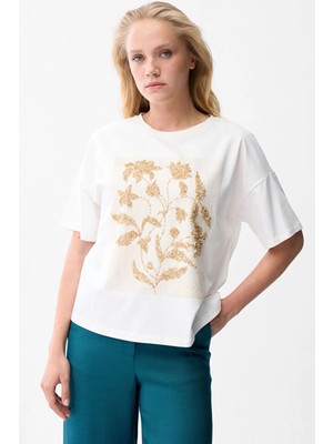 Love My Body  Baskılı T-Shirt Gold 175L9554001
