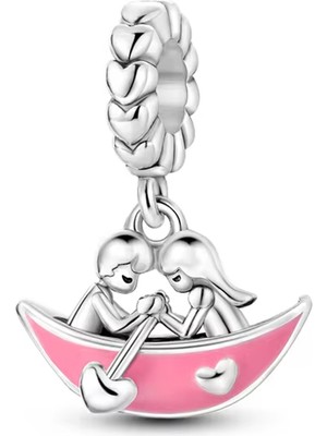 Fubena Kayık Çeken Sevgili Çift Sallantılı Charm