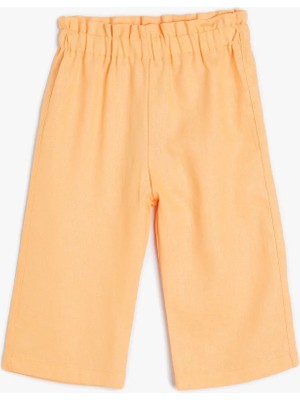 Koton Bol Paça Pantolon Beli Lastikli Dokulu